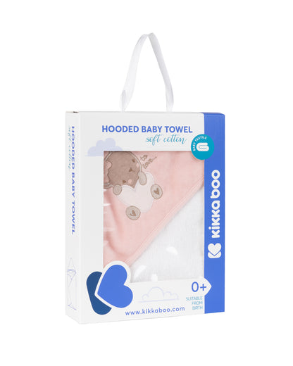 Toalha com capuz 90/90 cm Dreamy Flight Rosa Kikkaboo
