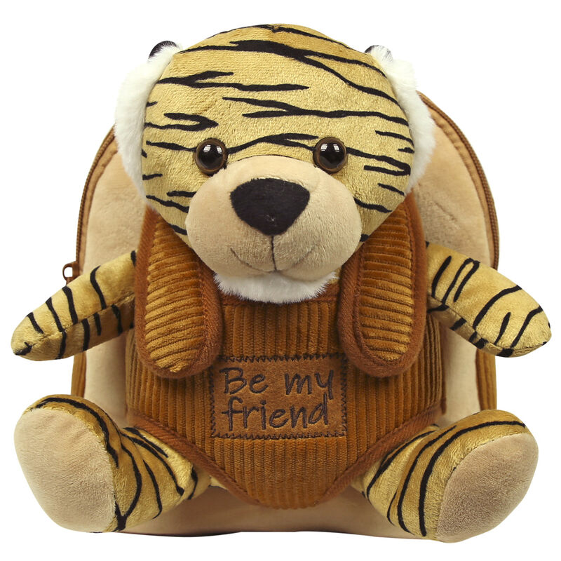 Mochila Tiger Joe com peluche 26cm