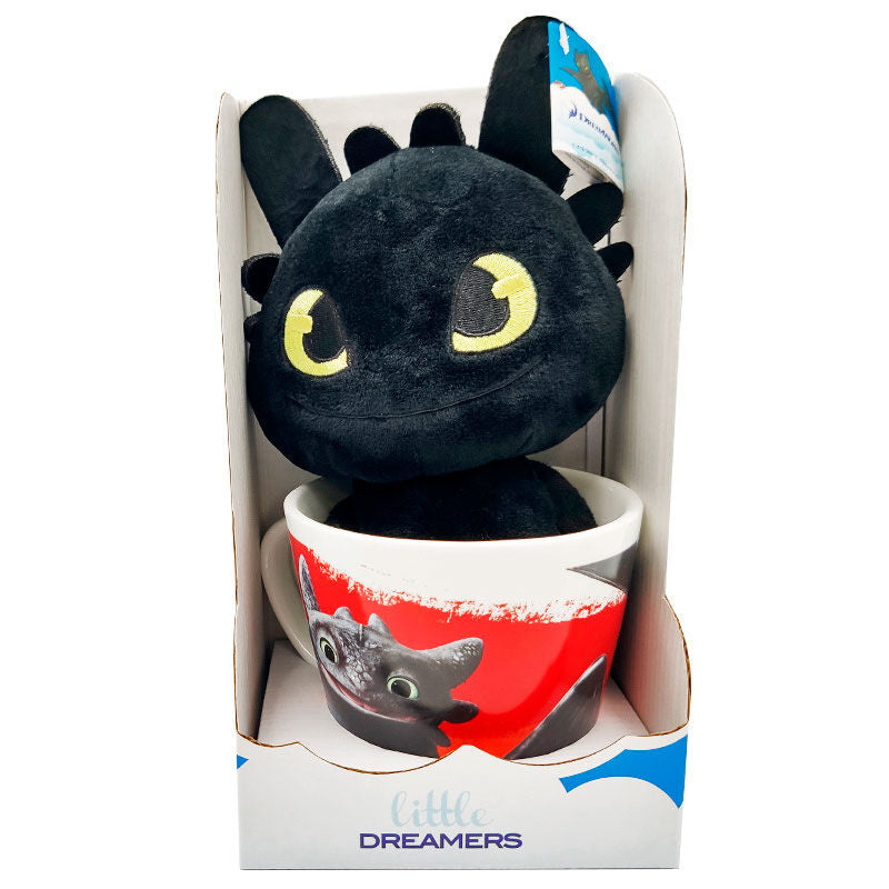 Caneca de como treinar o teu dragão sem dentes + peluche 18cm