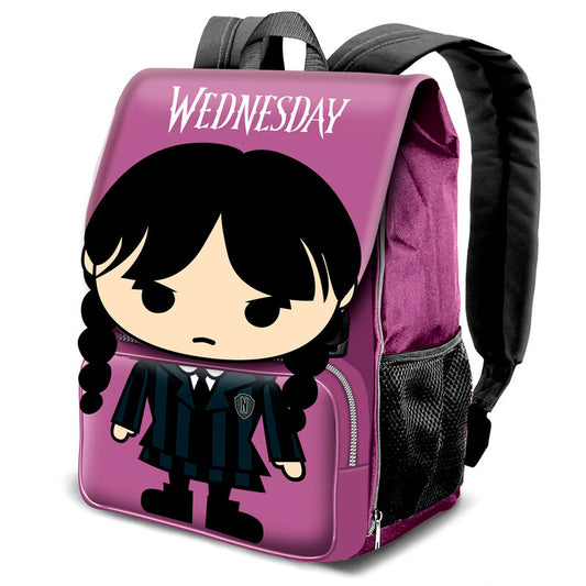 Mochila com aba Chibi de Wednesday 45cm