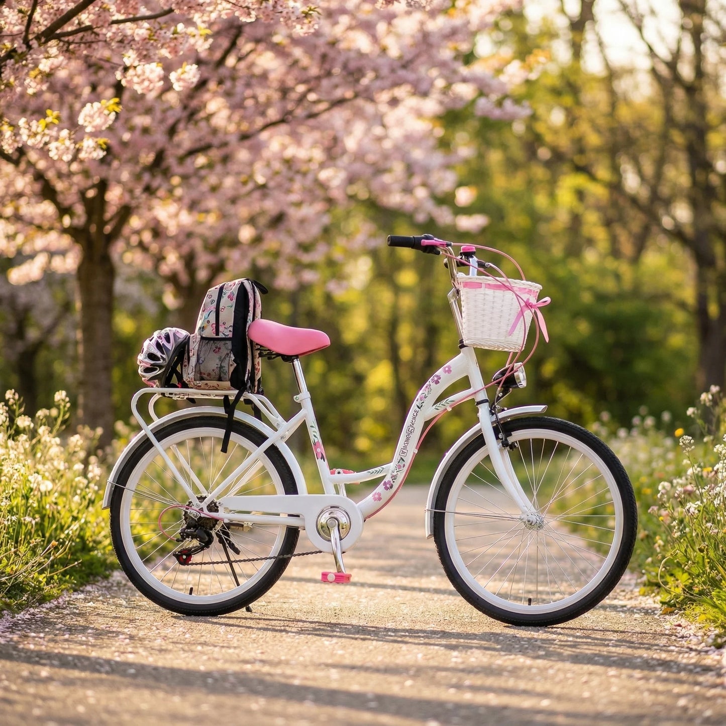 Bicicleta infantil 24 polegadas 6 velocidades branco