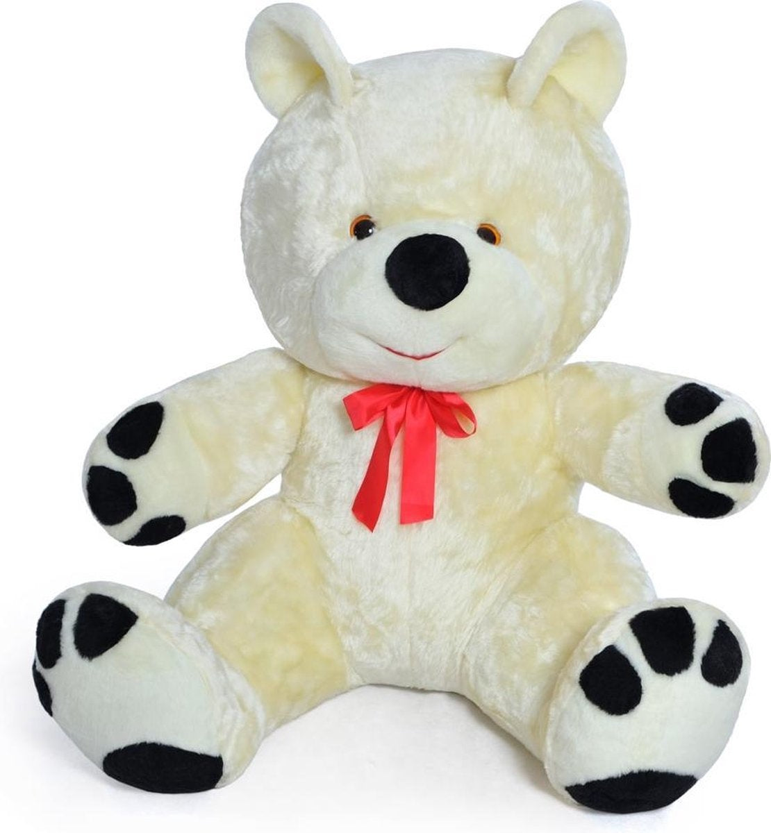 Urso de peluche XL 120 cm branco e preto