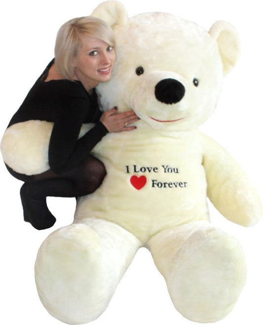 Urso de peluche XXL 170 cm branco I Love You