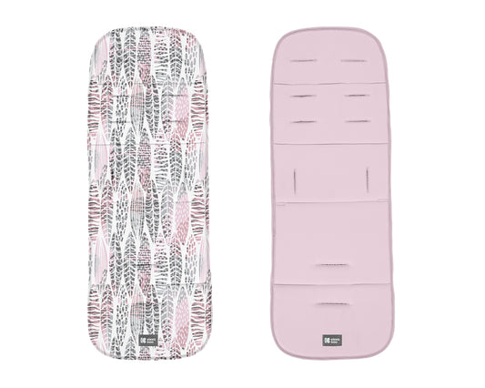 Capa para carrinho de bebé com folhas cor-de-rosa