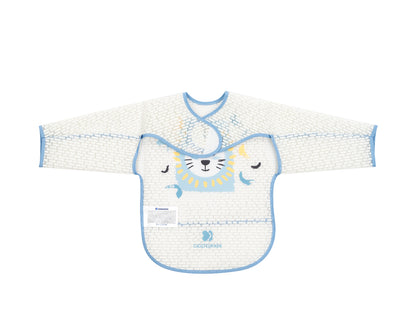 Babete de manga comprida com coletor de migalhas Arty Blue