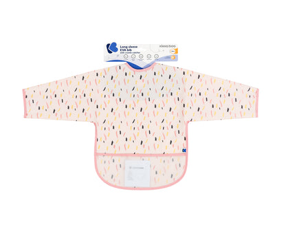 Babete de manga comprida com coletor de migalhas Arty Rosa Pattern