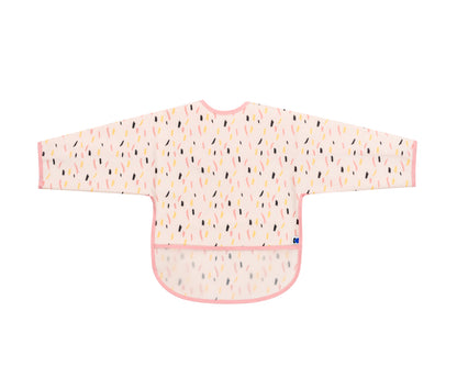 Babete de manga comprida com coletor de migalhas Arty Rosa Pattern