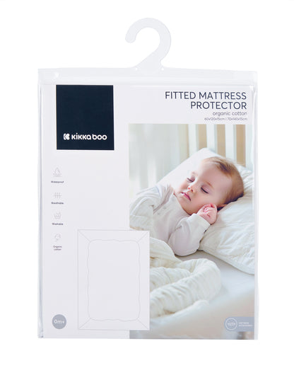 Protetor de colchão ajustável - algodão orgânico 60/120/15 cm