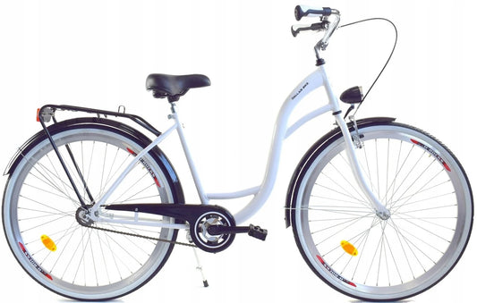 Bicicleta menina 26 polegadas branco e preto