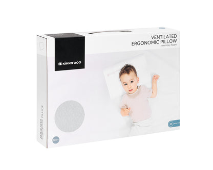 Almofada ergonómico ventilado de espuma viscoelástica Airknit cinzento