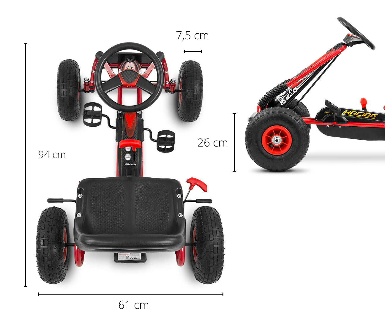 Kart A Pedais Thor Vermelho Milly Mally