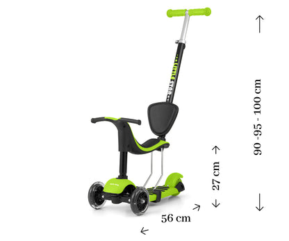 Ride On/Scooter 3In1 Little Star Verde Milly Mally
