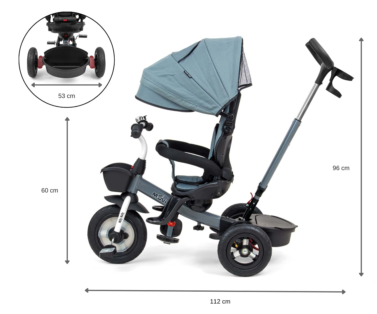 Triciclo Movi Cinzento Milly Mally