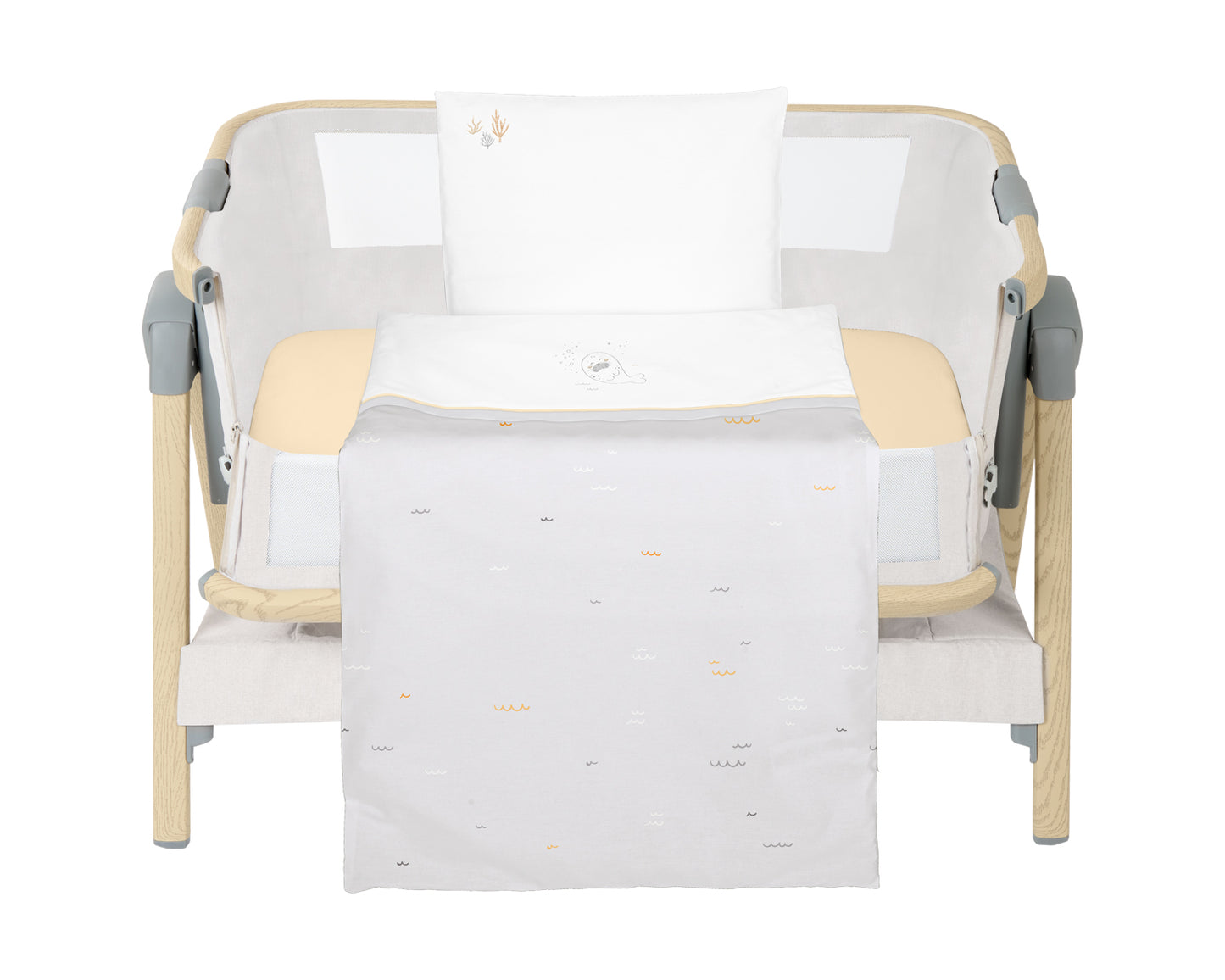 Conjunto de cama para berço pequeno Seally Me de 5 peças Kikkaboo