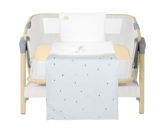 Conjunto de cama para berço mini de 3 peças Stripy Friends Kikkaboo