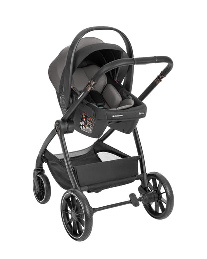Carrinho de bebé 3 em 1 Modena com alcofa, cinzento escuro