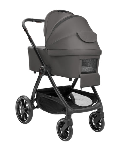 Carrinho de bebé 3 em 1 Modena com alcofa, cinzento escuro
