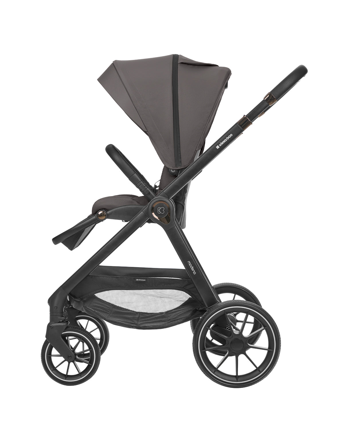 Carrinho de bebé 3 em 1 Modena com alcofa, cinzento escuro