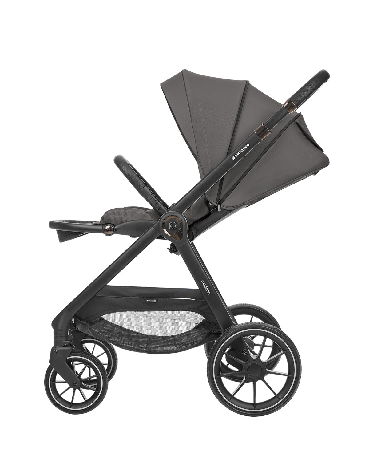 Carrinho de bebé 3 em 1 Modena com alcofa, cinzento escuro