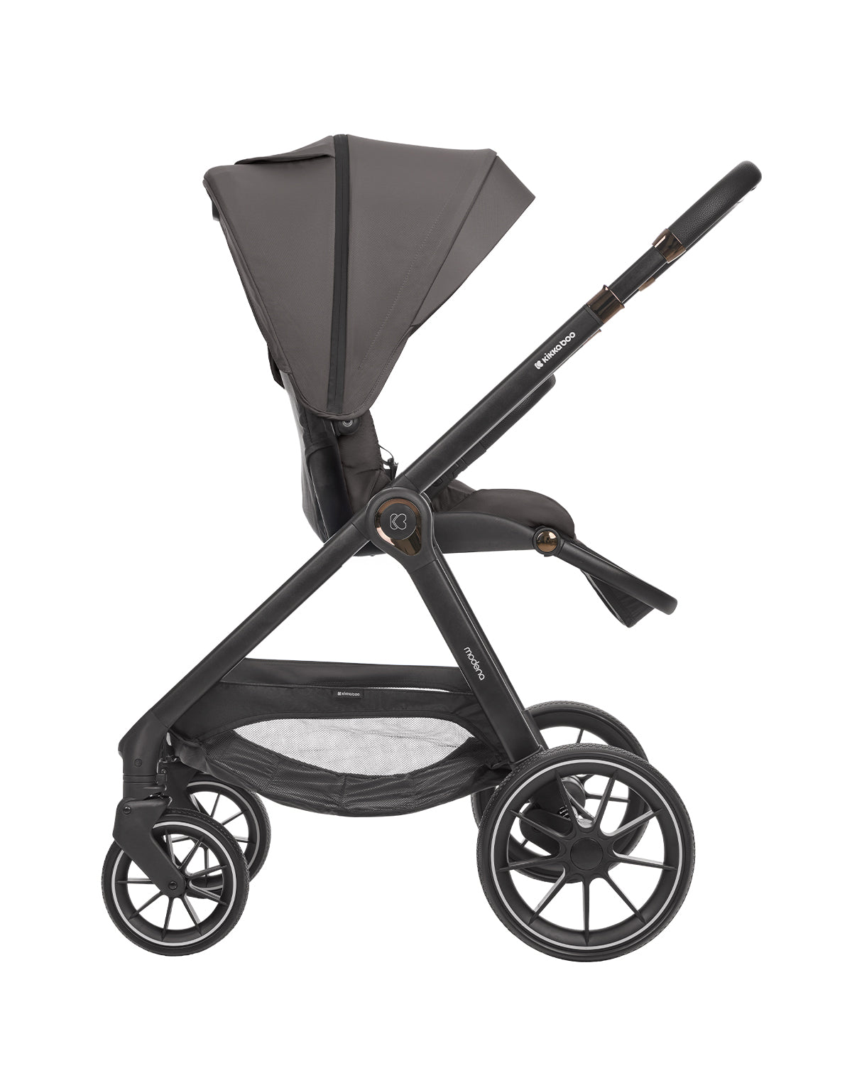 Carrinho de bebé 3 em 1 Modena com alcofa, cinzento escuro