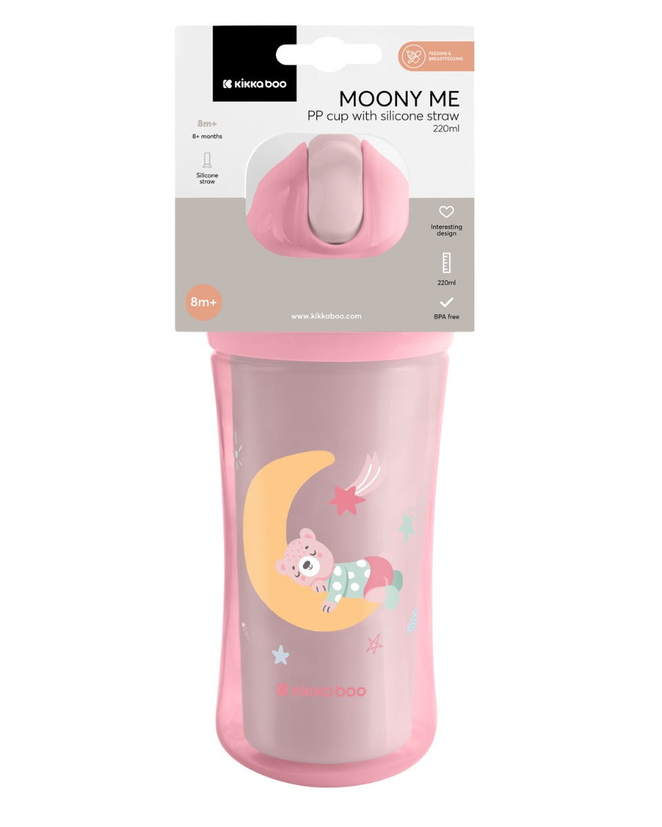 Copo PP com palhinha em silicone 220ml Moony me Mint Kikkaboo
