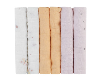 Conjunto de 6 fraldas de musselina Hedge-hugs 30x30 cm Kikkaboo