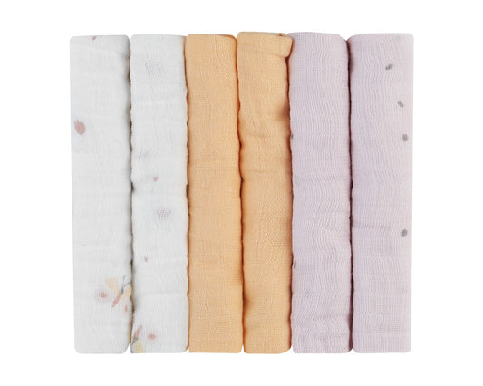 Conjunto de 6 fraldas de musselina Hedge-hugs 30x30 cm Kikkaboo