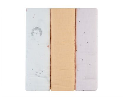 Conjunto de faixas em musselina Hedge-hugs, 3 unidades, 100x100 cm Kikkaboo