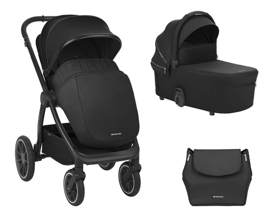 Carrinho de passeio Naya 2 em 1 com alcofa, preto