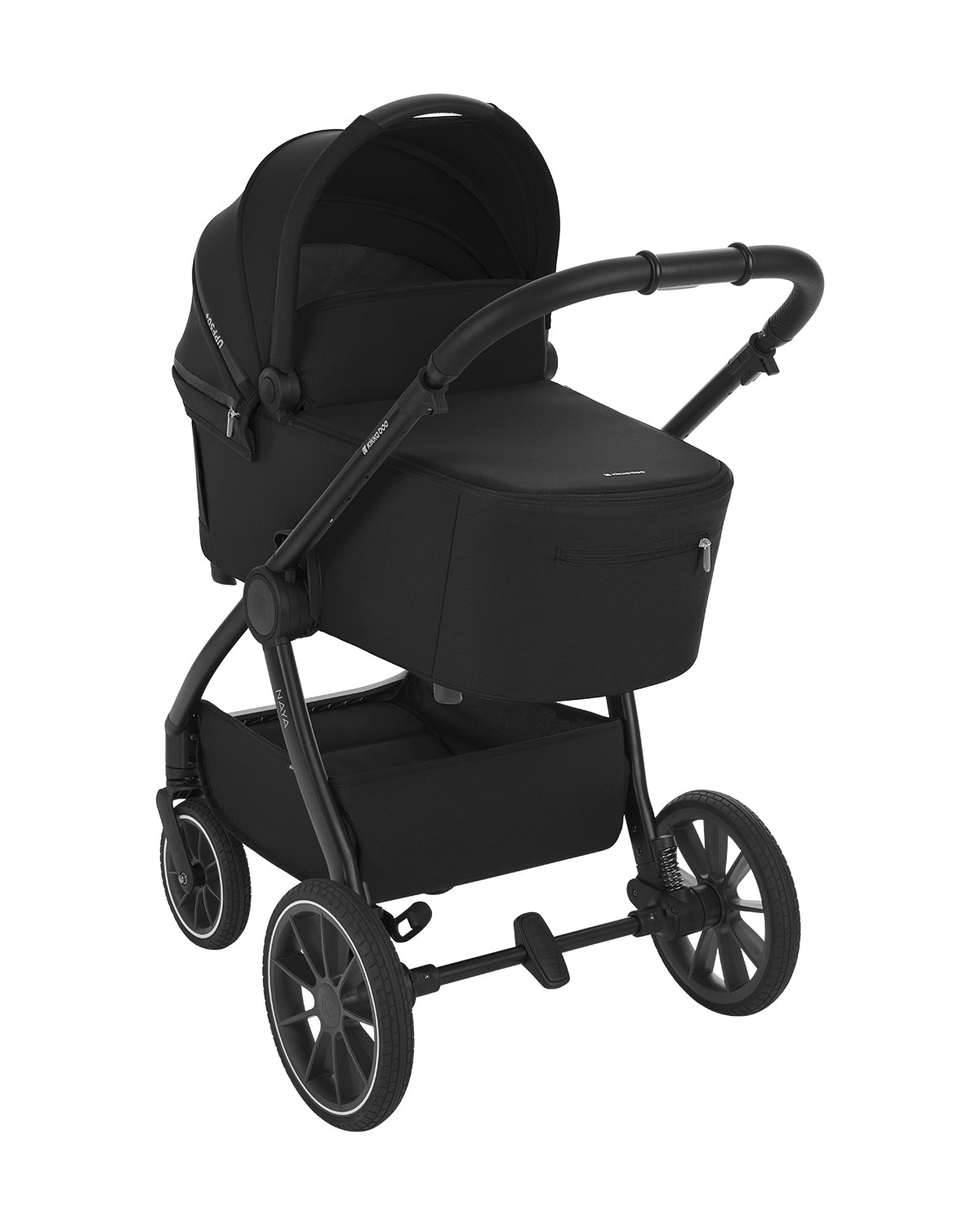 Carrinho de passeio Naya 2 em 1 com alcofa, preto