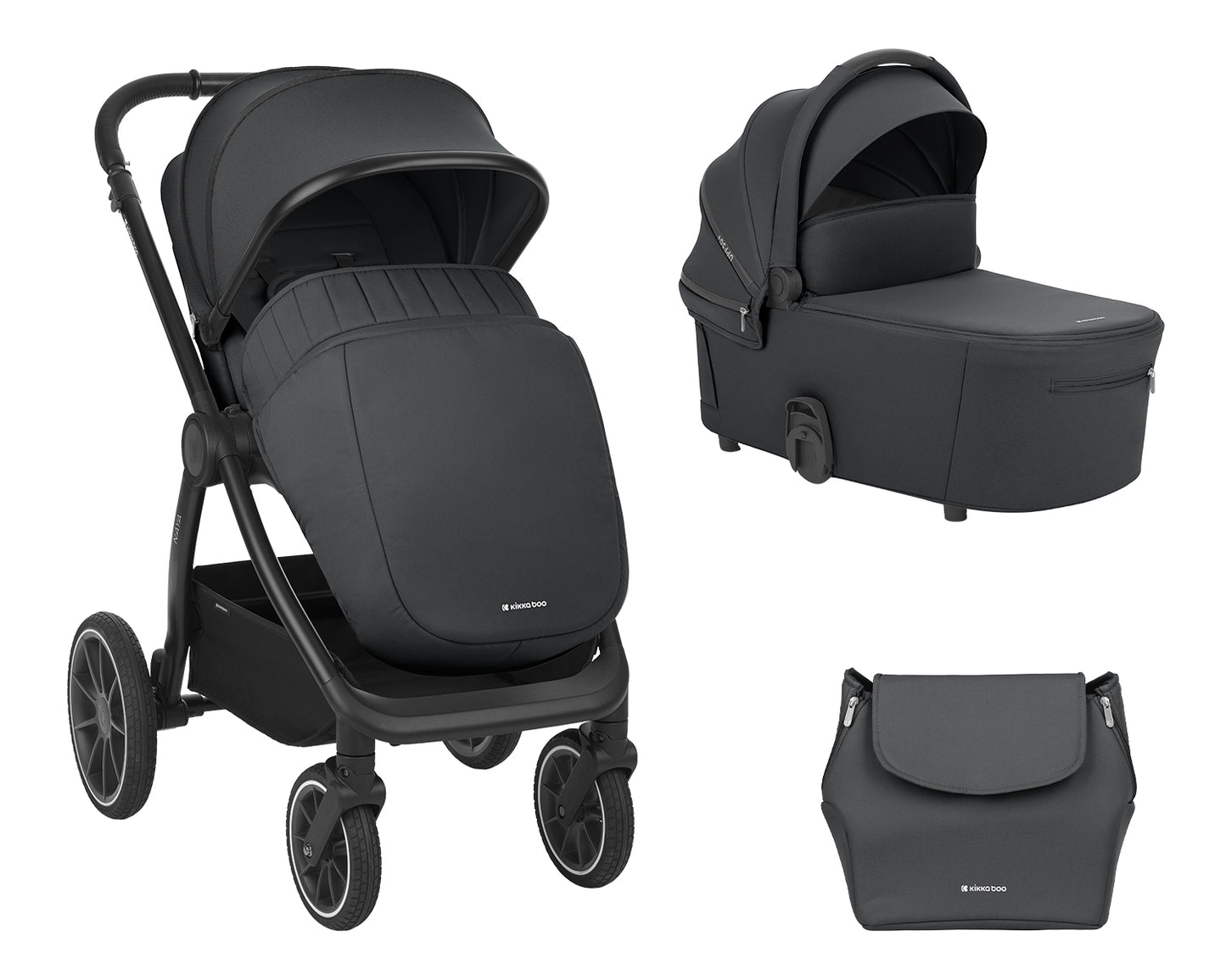Carrinho de bebé 2 em 1 Naya Grey com alcofa