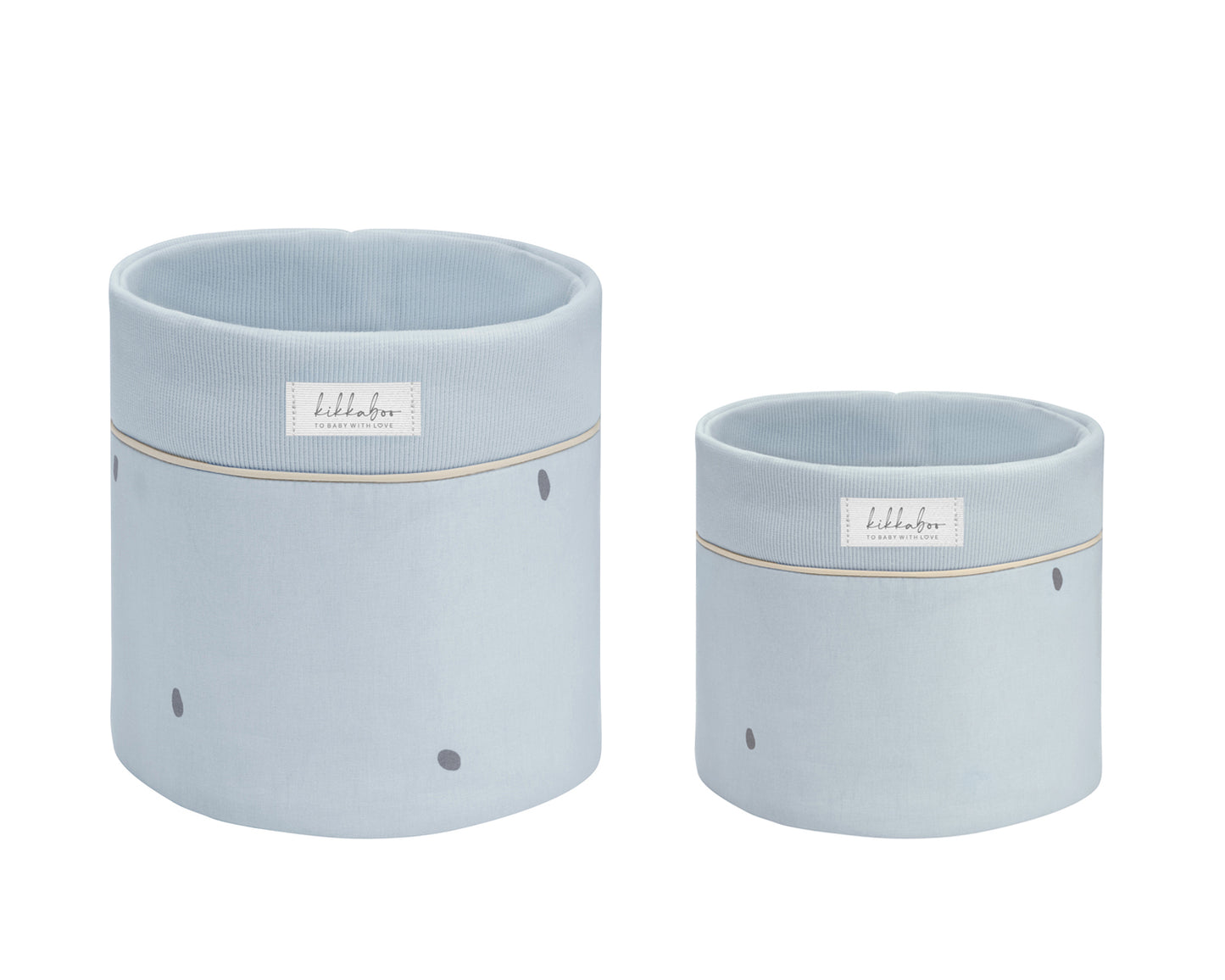 Conjunto de 2 cestos de quarto de bebé - Amigos às riscas de 22 cm e 18 cm