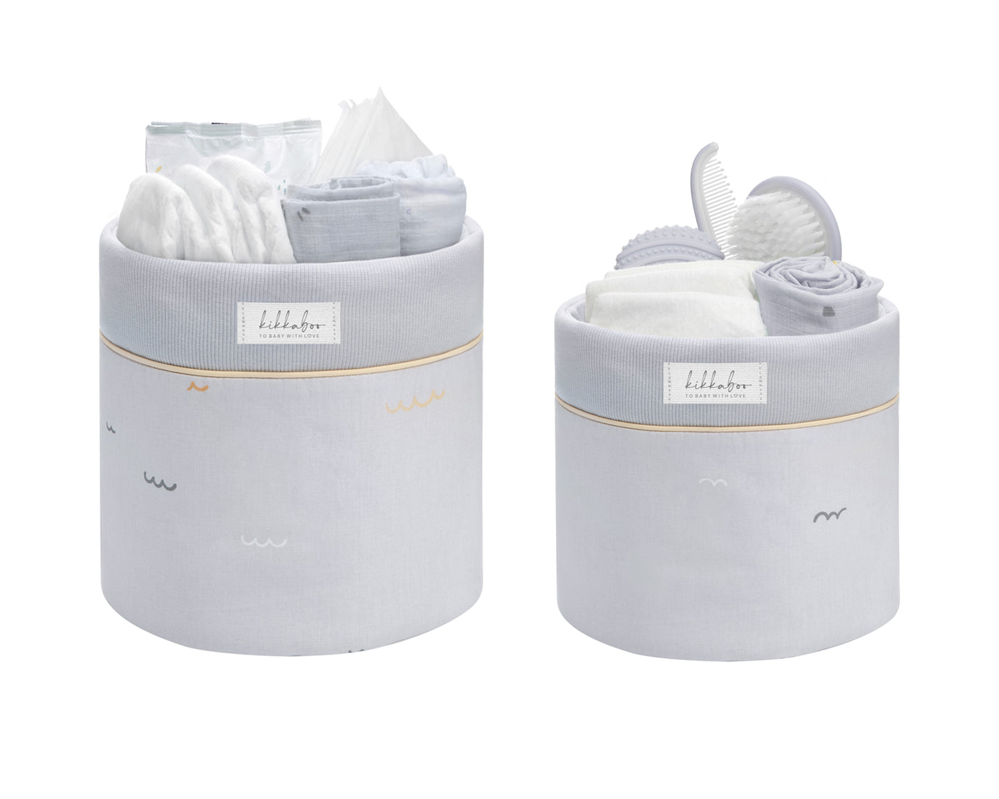 Conjunto de 2 cestos para quarto de bebé - 18 cm e 14 cm Seally Me