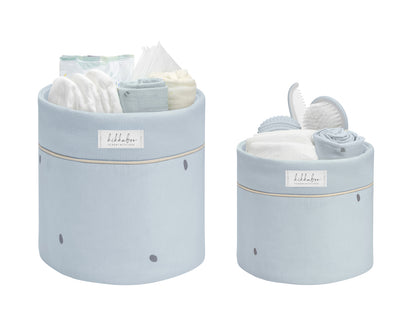 Conjunto de 2 cestos de quarto de bebé - Amigos às riscas de 22 cm e 18 cm