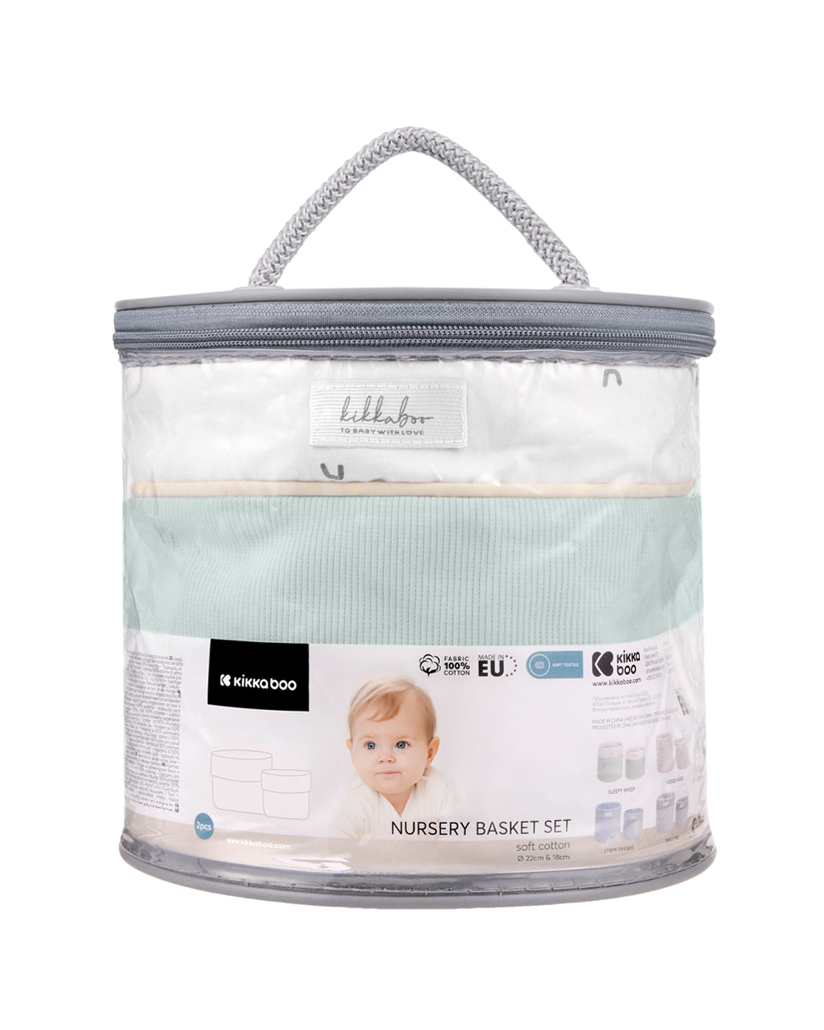 Conjunto de 2 cestos para creche - Ovelha Sonolenta de 22 cm e 18 cm