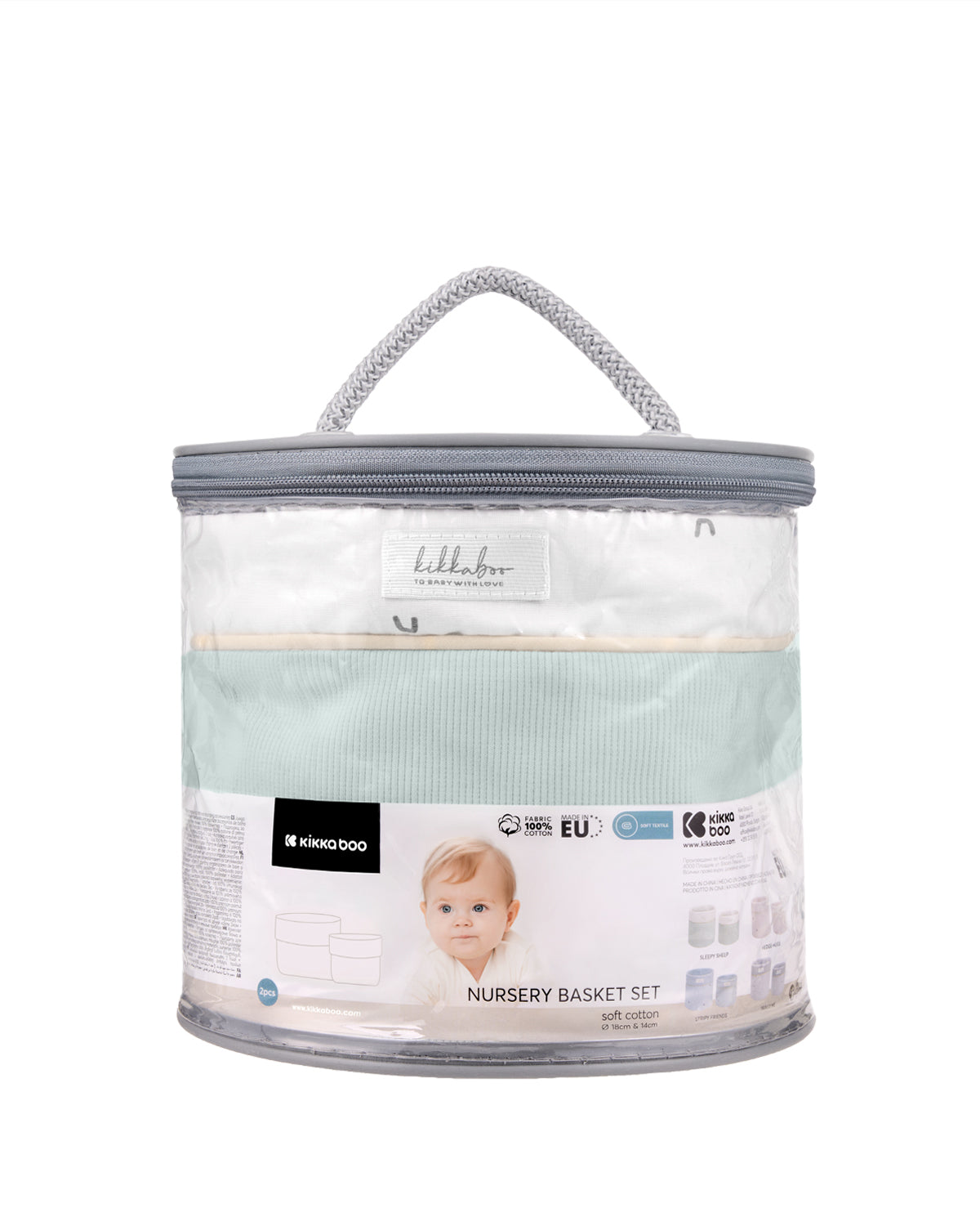 Conjunto de 2 cestos para creche - Ovelha Sonolenta de 22 cm e 18 cm
