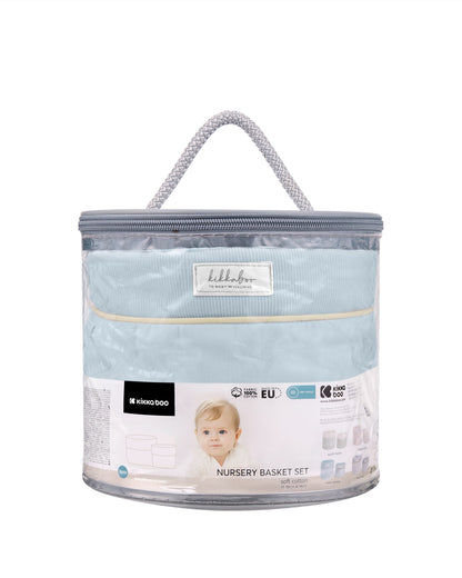 Conjunto de 2 cestos de quarto de bebé - Amigos às riscas de 22 cm e 18 cm