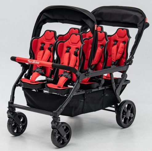 Carrinho De Bebé 6 Lugares Assises Reversíveis Dsp6 Vermelho Familidoo