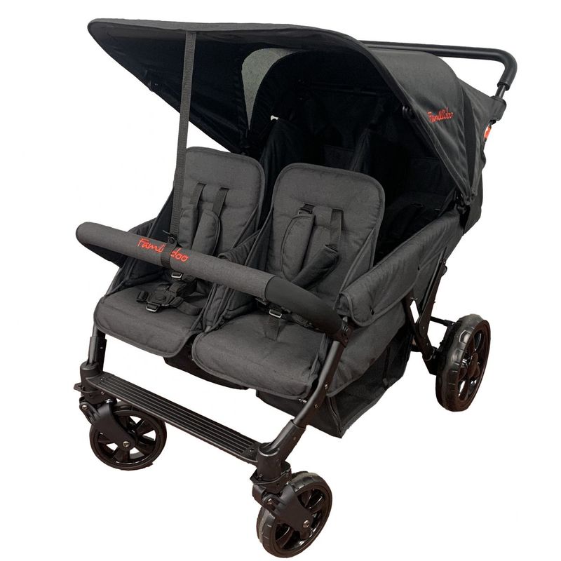 Carrinho De Bebé 4 Lugares Lidoo Star Preto Completo Familidoo