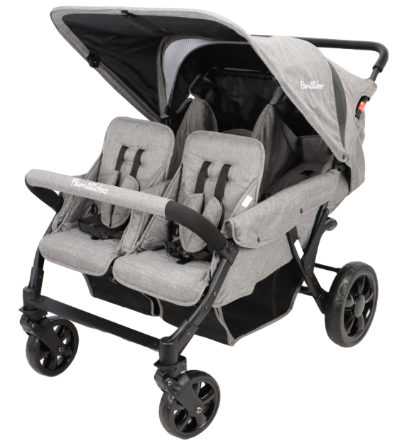 Carrinho De Bebé 4 Lugares Lidoo Estrela Cinza Completo Familidoo