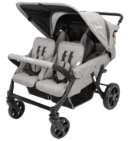 Carrinho De Bebé 4 Lugares Lidoo Estrela Cinza Completo Familidoo