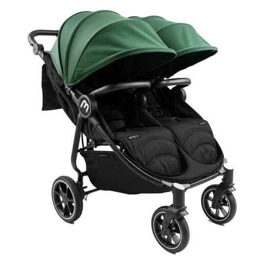 Carrinho De Gémeos Easy Twin 4 - Chassis Preto - 2 Capotas Floresta Baby Monsters