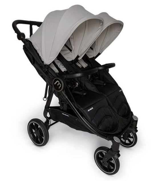 Carrinho De Gémeos Easy Twin 4 - Chassis Preto - 2 Capotas Stone Baby Monsters