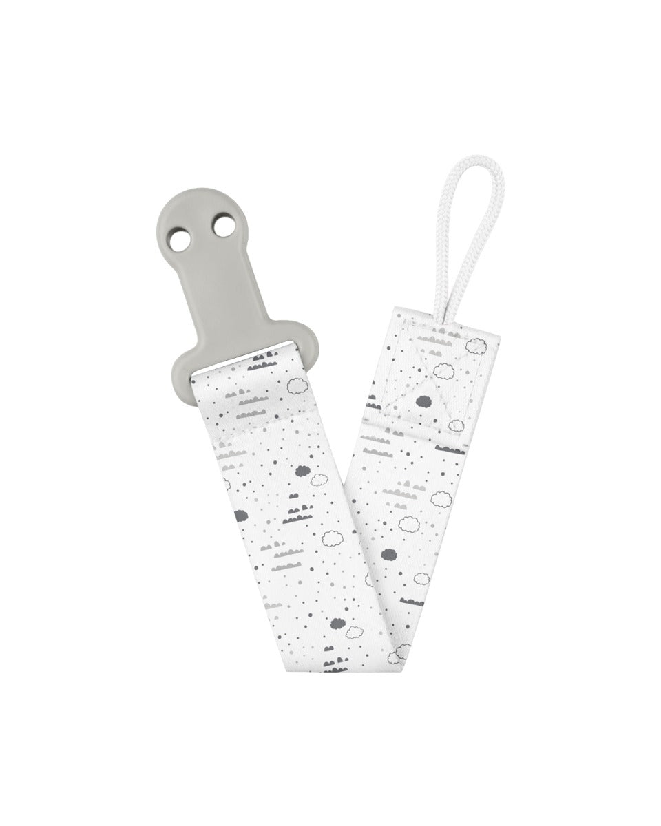 Porta-chupeta com fita Savanna Grey