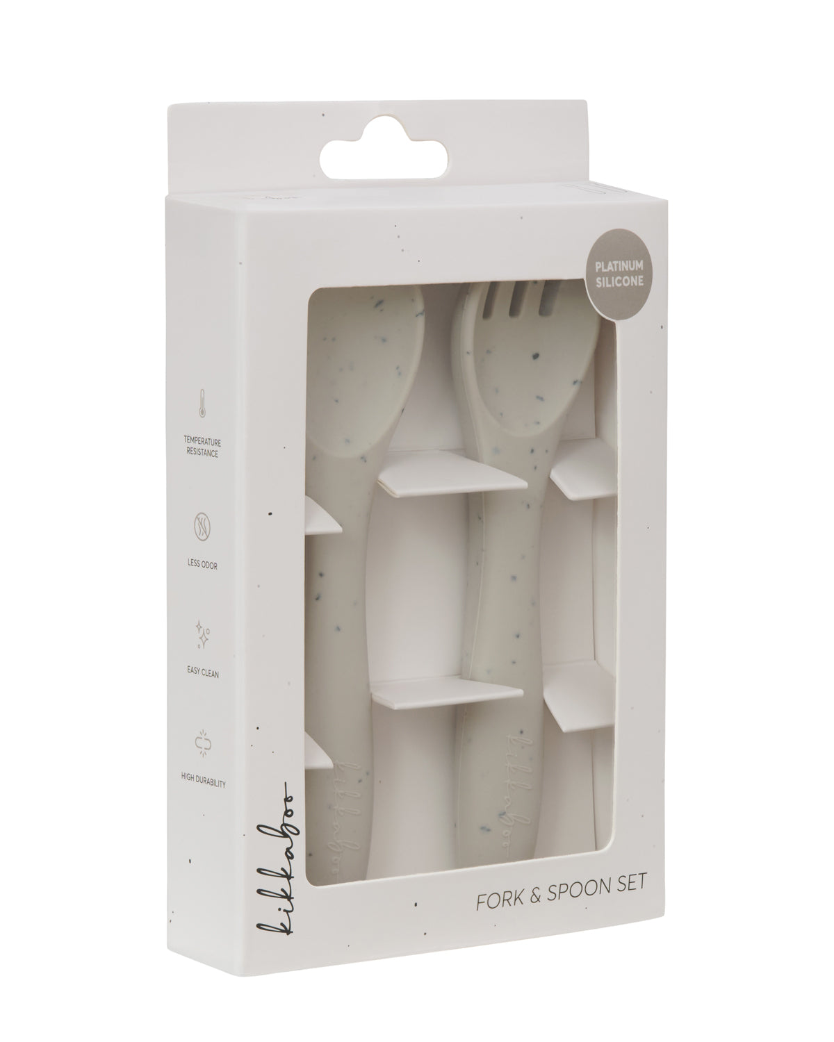 Conjunto de colher e garfo Sand em silicone platina