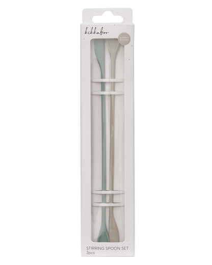 Conjunto de colheres de mistura de silicone Platinum de 2 peças Kikkaboo