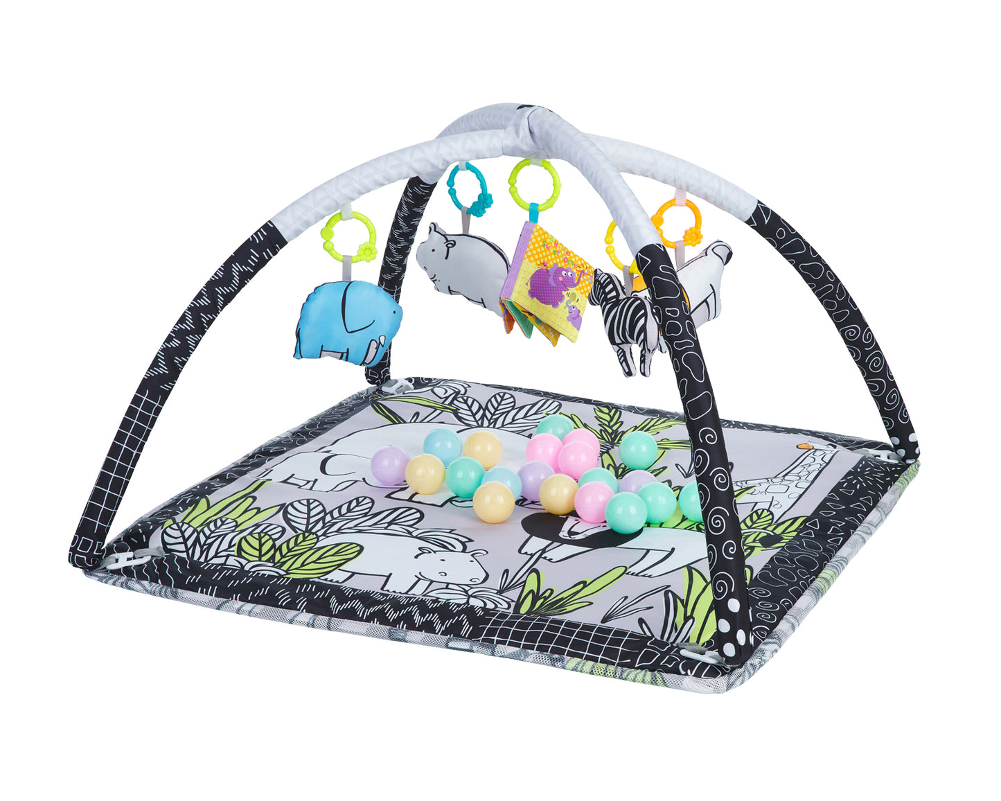 Tapete de jogo com 18 bolas da selva