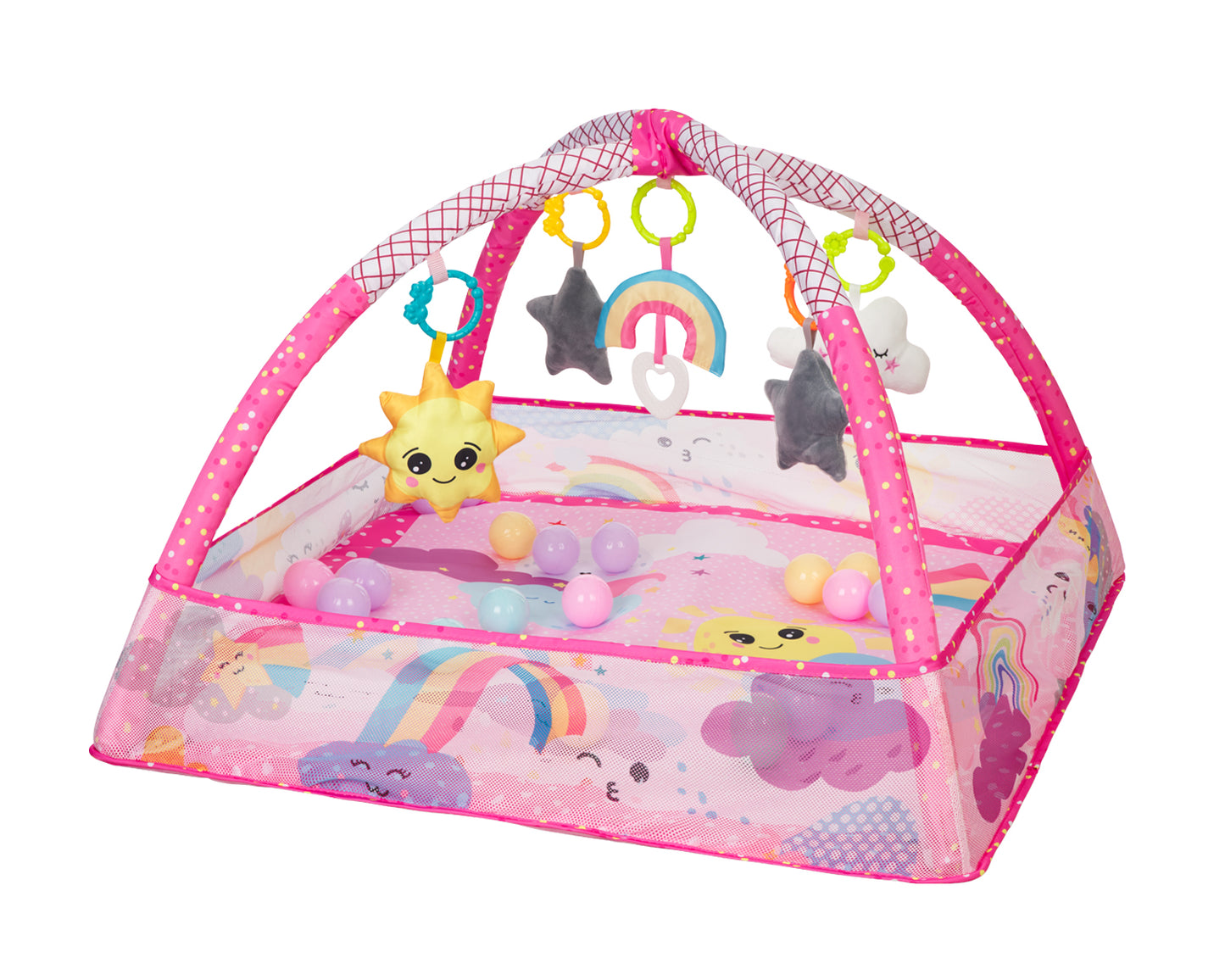 Ginásio Pink Sky com 18 bolas