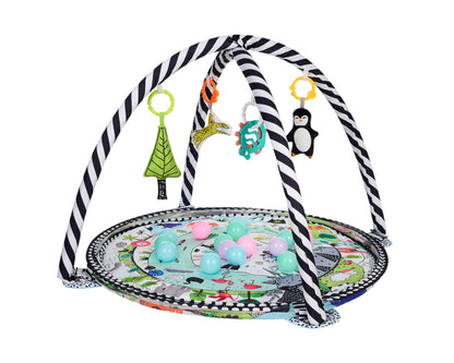 Tapete de Atividades de brincar Animals World com 30 bolas Kikkaboo