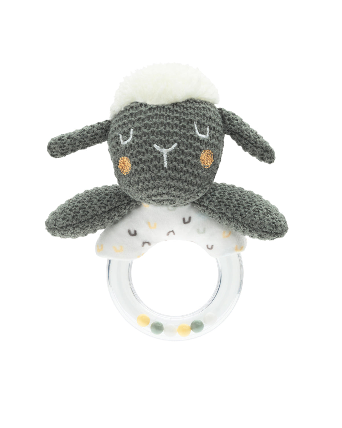 Chocalho de peluche de ovelha sonolenta